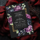 Search for black purple elegant wedding invitations Gothic