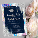 Search for blue and silver graduation invitations High school graduation
