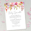 Search for pink floral baby shower invitations Watercolor flowers