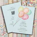 Search for watercolor balloons invitations Blue
