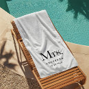 Search for mr and mrs beach towels Black and white