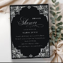 Search for art deco bridal shower invitations Black and white