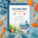 Recherche de requins invitations À l'anniversaire du pool