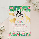Search for girl second birthday invitations Jungle