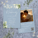 Search for dusty blue invitations Watercolor floral foliage