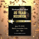 Search for class reunion invitation postcards Black and gold