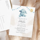 Recherche de watercolor elephant baby shower invitations Bleu