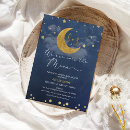 Search for dark blue baby shower invitations For her