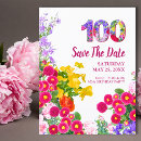 Search for 100th birthday save the dates Floral