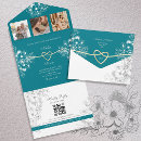 Search for teal gold wedding invitations Floral