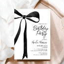 Search for ribbon birthday invitations Black bow