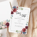 Search for elegant floral save the dates Burgundy