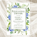 Search for blue hydrangea rehearsal dinner invitations Watercolor