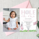 Search for hole in one 1st birthday invitations For kids