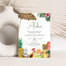 Search for tropical palm leaves baby shower invitations Hawaiian