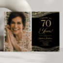Search for black gold 70th birthday invitations Cheers to 70 years