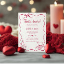 Search for love and pizza invitations Red