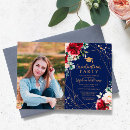 Search for red rose graduation invitations High school
