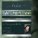 Search for dark green business cards Calligraphy
