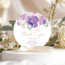 Search for purple floral thank you stickers Elegant