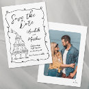 Search for quirky wedding save the dates Black and white
