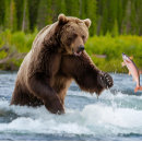 Search for salmon puzzles Grizzly bear