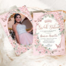 Search for cherry blossom sweet 16 invitations Butterflies princess crown tiara