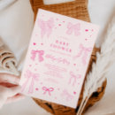 Search for bow baby shower invitations Coquette