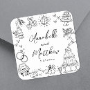 Search for fun wedding stickers Black and white