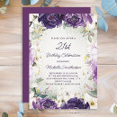 Search for purple white birthday invitations Botanical