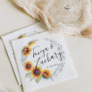 Search for sunflower wedding napkins Summer