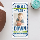 Search for football 1st birthday invitations Watercolor