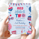 Search for memorial birthday invitations Red white and two