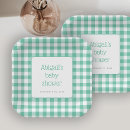 Search for green gingham plates Baby shower