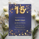 Search for navy blue gold quinceanera invitations 15 years old
