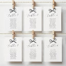 Search for bow wedding table cards Black and white
