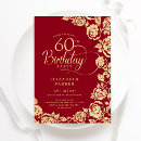 Search for 60 year old woman birthday invitations Elegant