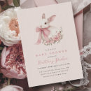 Search for pink bunny baby shower invitations Easter