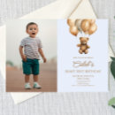 Search for simple blue 1st birthday invitations Beary first birthday