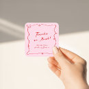 Search for square thank you wedding stickers Pink