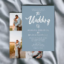 Search for dusty blue and silver wedding invitations Minimalist
