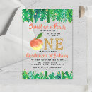 Search for sweet as a peach birthday invitations Turning one
