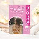 Recherche de rose graduation invitations Hot pink