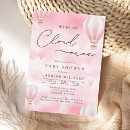 Search for clouds baby shower invitations Hot air balloon
