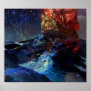 Search for ship on stormy seas posters Vintage