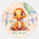 Search for orange dinosaur stickers Baby shower