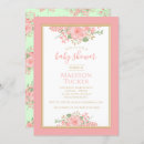 Search for mint and gold baby shower invitations Blush pink
