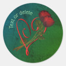Recherche de coeur rouge fleur autocollants Élégant