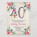 Search for vintage 40th birthday invitations Flower