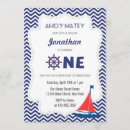 Search for chevron 1st birthday invitations Nautical